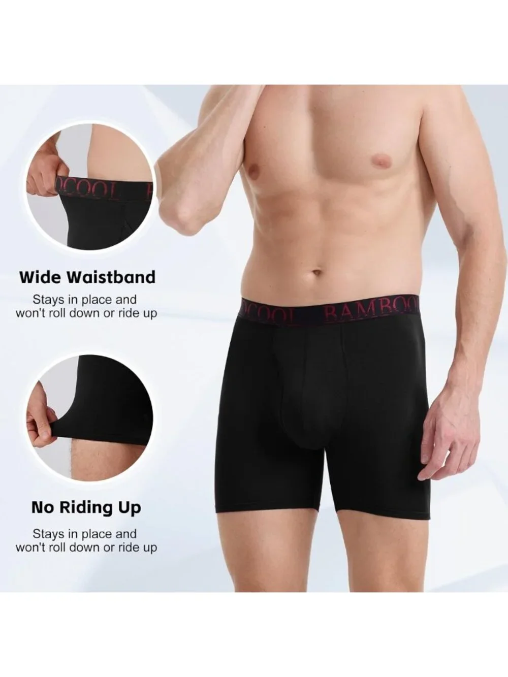 Ultra Soft Breathable Men's Boxer Briefs - Bamboo Cool Comfort, 3-Pack